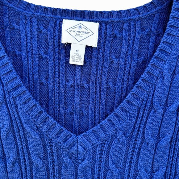St. John's Bay - women’s V Neck Long Sleeve Pullover Sweater - Blue - Medium - Picture 8 of 12